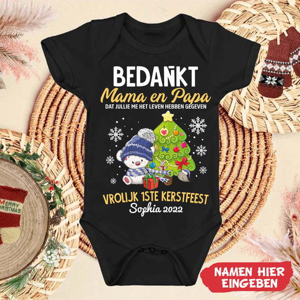Gepersonaliseerd Bedankt Mama en Papa Dat Jullie Me Het Leven Hebben Gegeven Baby Onesie - NT -HB09112229-2