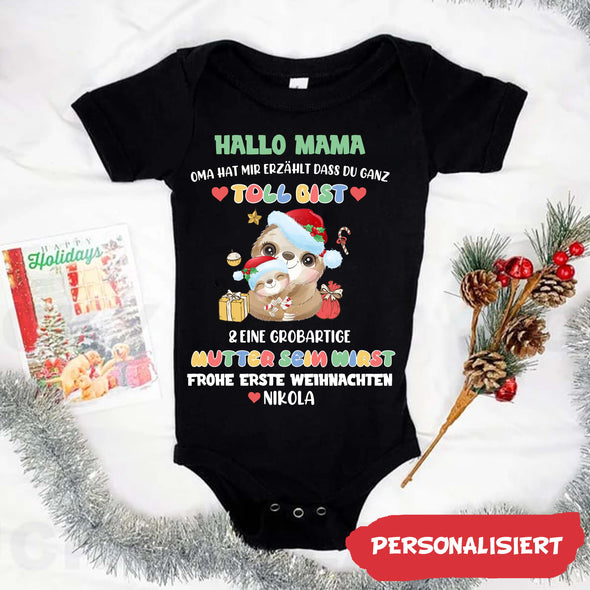Personalisiert Hallo MaMa Oma Hat Mir Erzählt Dass Du Ganz Toll Bist Baby Onesie Baby Onesie_NT_HB1211221
