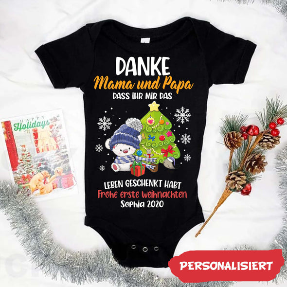 Personalisiert Danke Mama und Papa Das ihr Mir Das Leben Geschnkt Habt Baby Onesie - NT_HB1511223