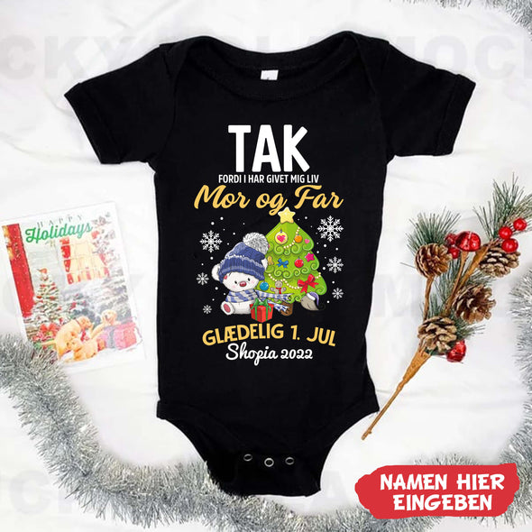 Tilpas Mor og Far Tak Fordi I Har Givet Mig Liv Baby Onesie - NT -HB09112227-2