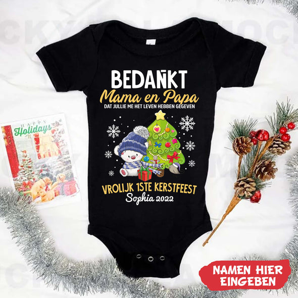 Gepersonaliseerd Bedankt Mama en Papa Dat Jullie Me Het Leven Hebben Gegeven Baby Onesie - NT -HB09112229-2