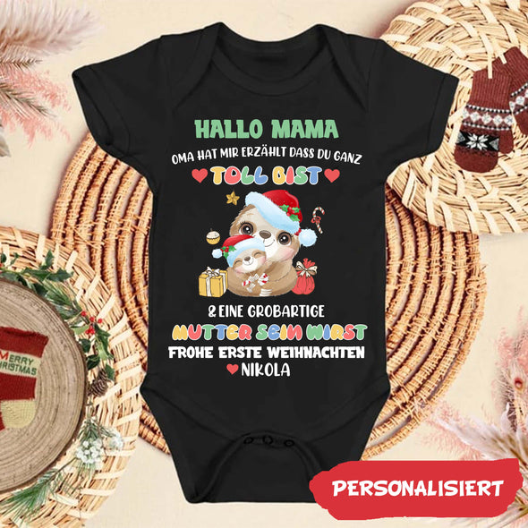 Personalisiert Hallo MaMa Oma Hat Mir Erzählt Dass Du Ganz Toll Bist Baby Onesie Baby Onesie_NT_HB1211221