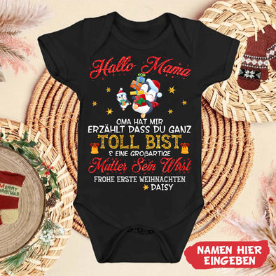 Personalisiert Hallo MaMa Oma Hat Mir Erzählt Dass Du Ganz Toll Bist Baby Onesie - NT -HB0811215-2