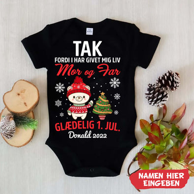 Tilpas Mor og Far Tak Fordi I Har Givet Mig Liv Baby Onesie - NT -HB09112223-2