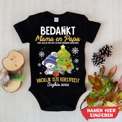 Gepersonaliseerd Bedankt Mama en Papa Dat Jullie Me Het Leven Hebben Gegeven Baby Onesie - NT -HB09112229-2