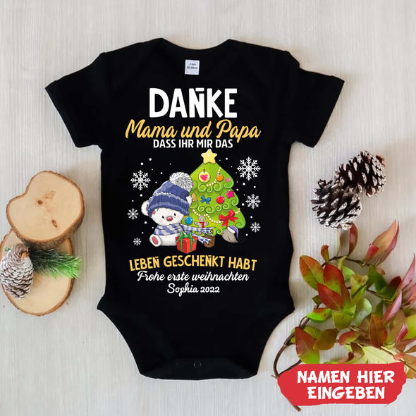 Personalisiert Danke  Mama und Papa Das ihr Mir Das Leben Geschnkt Habt Baby Onesie - NT -HB09112225-2