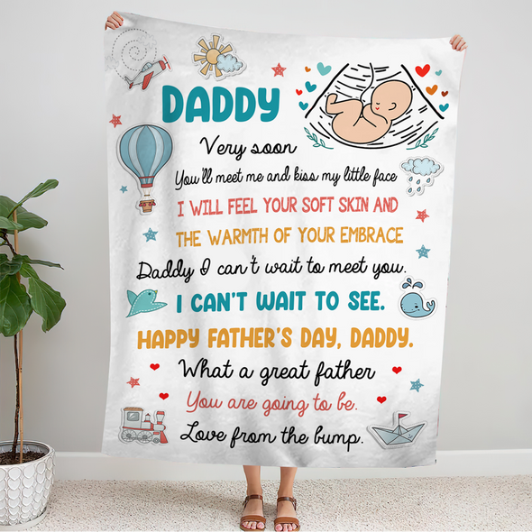 Gift For Future Daddy Happy Father's Day Blanket - NT - NN1008223