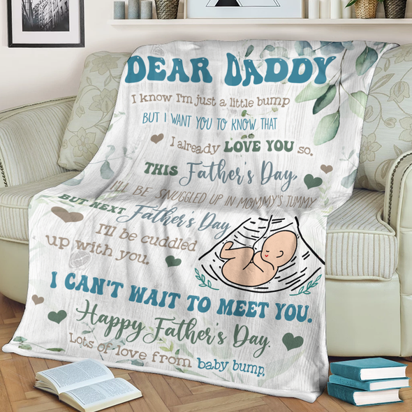 Gift For Future Daddy I Can't Wait To Meet You Blanket - NT - NN2704222.