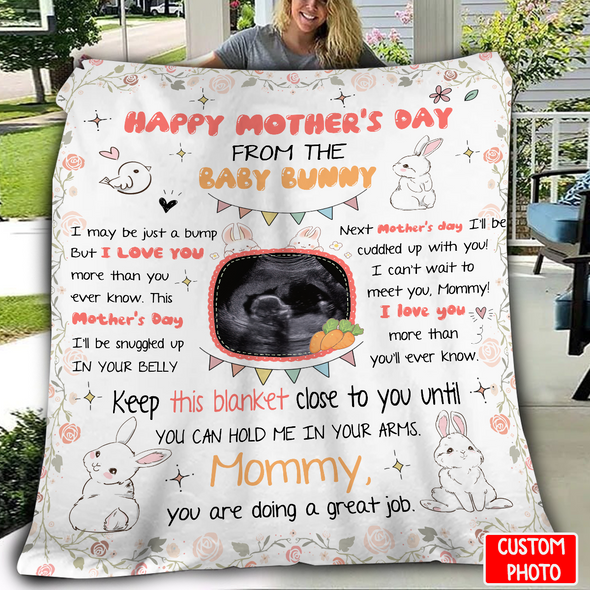 Personalized Gift For Future Mommy Happy Mother's Day From Baby Bunny Blanket - NT - NN2903223