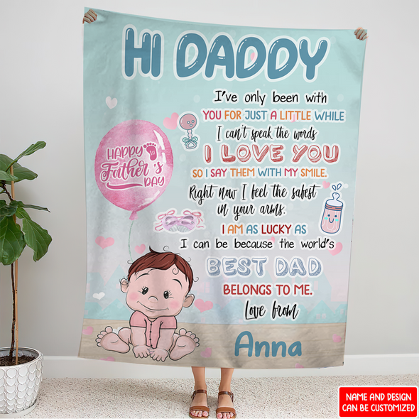 Gift For Daddy Right Now I Feel The Safest In Your Arm Blanket - NT - NN2907223