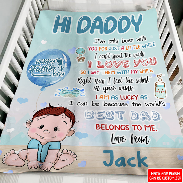 Gift For Daddy Right Now I Feel The Safest In Your Arm Blanket - NT - NN2907223