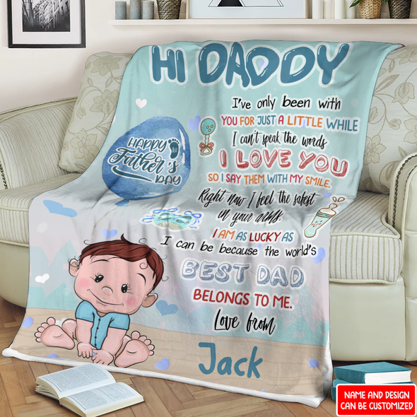 Gift For Daddy Right Now I Feel The Safest In Your Arm Blanket - NT - NN2907223