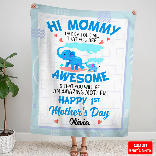 Gift For Future Mommy Happy 1st Mother's Day Blanket - PP - NN0604226