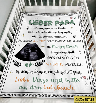 An Diesem Vatertag Bin Ich Warm Und Sicher In Mamas Bauch Eningkuschelt Blanket - NT - NN0605223