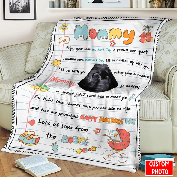 Personalized Gift For Future Mommy Hold This Blanket Until You Can Hold Me Tight And Kiss Me Goodnight Blanket - NT - NN0204224