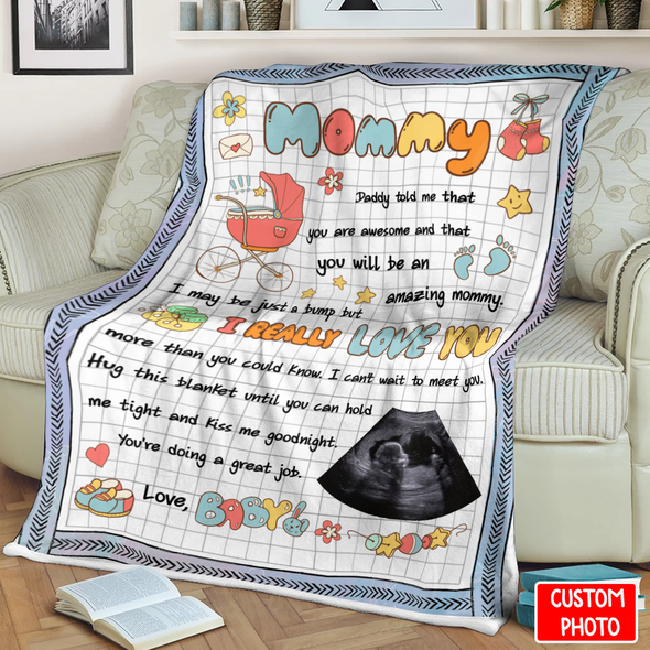 Personalized Gift For Future Mommy Daddy Told Me That You Are Awesome And That You Will Be An Amazing Mommy Blanket - NT - NN1404228