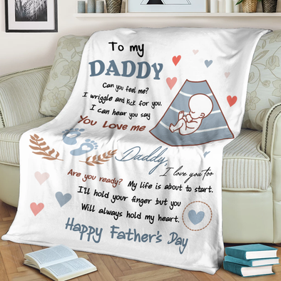 Personalized Gift For Future Daddy Can You Feel Me? Blanket - NT - NN0905223