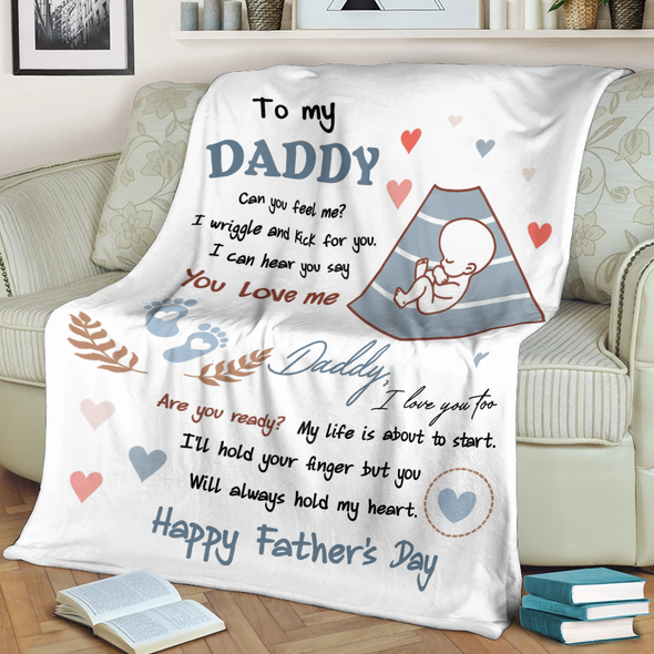 Personalized Gift For Future Daddy Can You Feel Me? Blanket - NT - NN0905223
