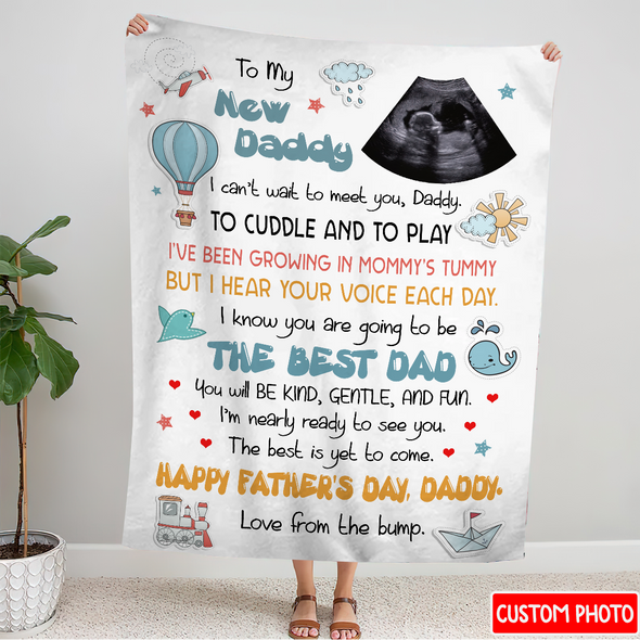 Personalized Gift For Future Daddy I'm Nearly Ready To See You Blanket - NT - NN0905226