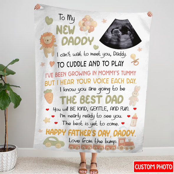 Personalized Gift For Future Daddy I'm Nearly Ready To See You Blanket - NT - NN1807224