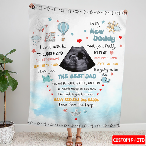 Personalized Gift For Future Daddy I Can't Wait To Meet You Blanket - NT - NN2207222
