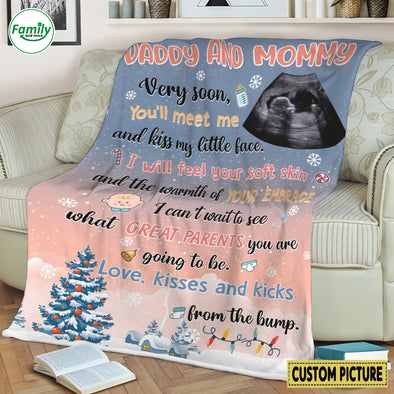 Personalized Gift For Future Daddy & Mommy Very Soon You'll Meet You Blanket - NT - HB2609222
