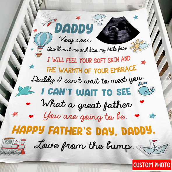 Personalized Gift For Future Daddy I Can't Wait To Meet You Blanket - NT - NN2607222