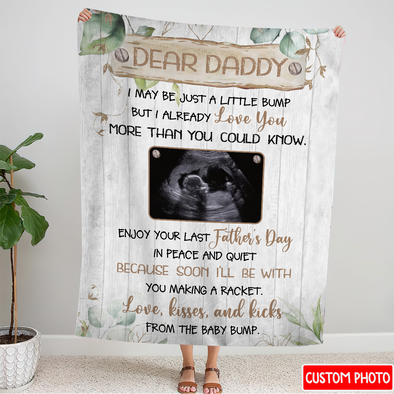 Personalized Gift For Future Daddy Love, Kisses, And Kicks From The Baby Bump Blanket - NT - NN1605223