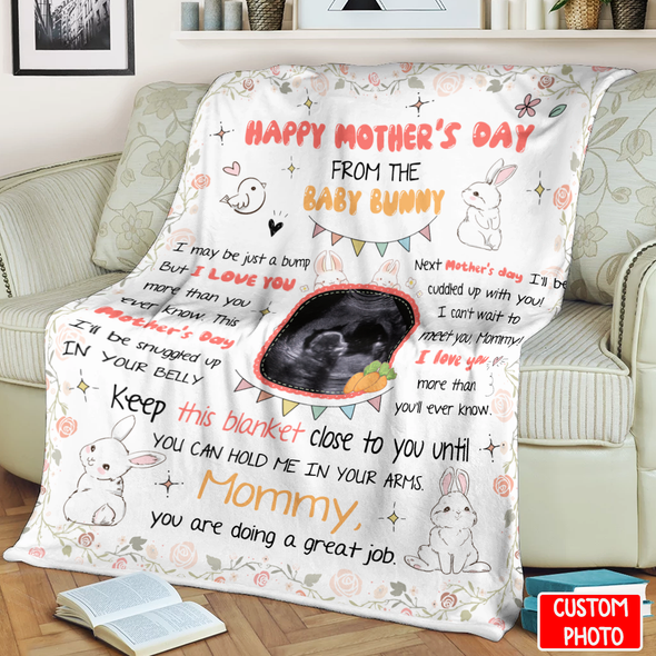 Personalized Gift For Future Mommy Happy Mother's Day From Baby Bunny Blanket - NT - NN2903223
