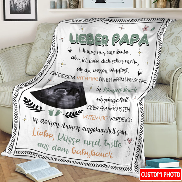 An Diesem Vatertag Bin Ich Warm Und Sicher In Mamas Bauch Eningkuschelt Blanket - NT - NN0605223