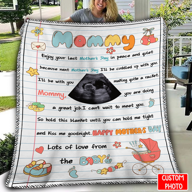 Personalized Gift For Future Mommy Hold This Blanket Until You Can Hold Me Tight And Kiss Me Goodnight Blanket - NT - NN0204224