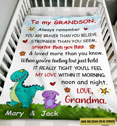 Gift For Future Grandson Always Remember You Are Braver Than You Believe Blanket - NT - NN1702224
