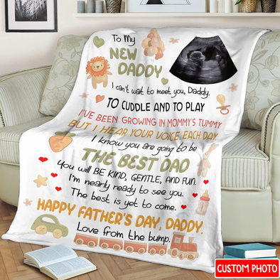 Personalized Gift For Future Daddy I'm Nearly Ready To See You Blanket - NT - NN1807224