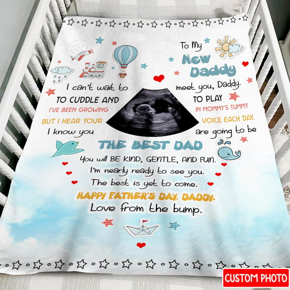 Personalized Gift For Future Daddy I Can't Wait To Meet You Blanket - NT - NN2207222