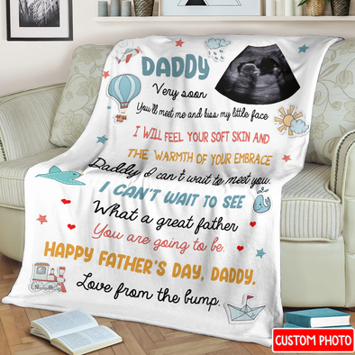 Personalized Gift For Future Daddy I Can't Wait To Meet You Blanket - NT - NN2607222