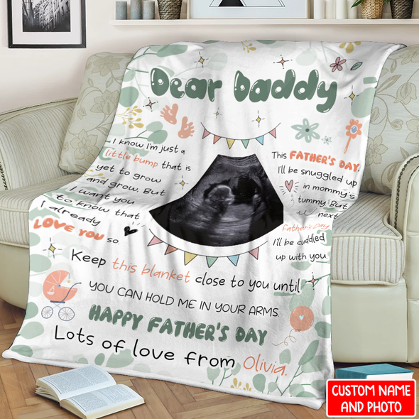 Personalized Gift For Future Daddy Keep This Blanket Close To You Until You Can Hold Me In Your Arms Blanket - NT - NN2104221