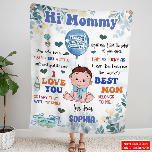 Gift For Mommy Right Now I Feel The Safest In Your Arm Blanket - NT - NN1404227