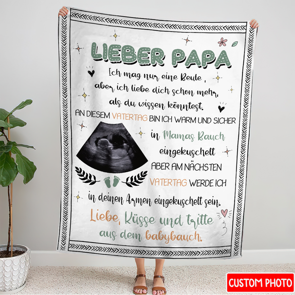 An Diesem Vatertag Bin Ich Warm Und Sicher In Mamas Bauch Eningkuschelt Blanket - NT - NN0605223
