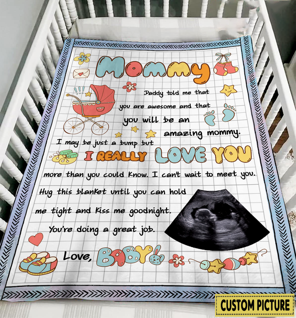 Personalized Gift For Future Mommy Daddy Told Me That You Are Awesome And That You Will Be An Amazing Mommy Blanket - NT - NN1404228