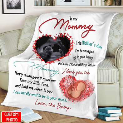 Personalized Gift For Future Mommy I Can Hardly Wait To Be In Your Arms Blanket - NT - NN1903222