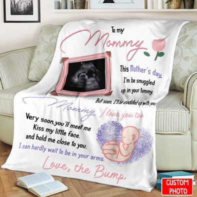 Personalized Gift For Future Mommy I Can Hardly Wait To Be In Your Arms Blanket - NT - NN2903224