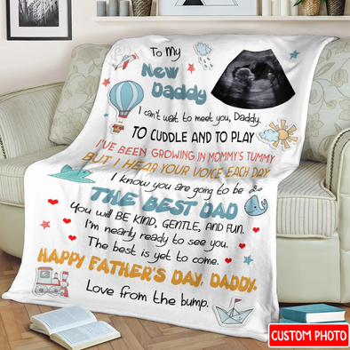 Personalized Gift For Future Daddy I'm Nearly Ready To See You Blanket - NT - NN0905226