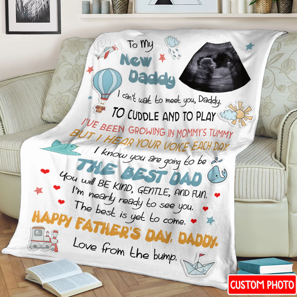 Personalized Gift For Future Daddy I'm Nearly Ready To See You Blanket - NT - NN0905226