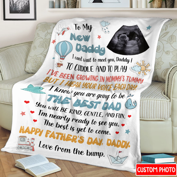 Personalized Gift For Future Daddy I Can't Wait To Meet You Blanket - NT - NN1905224