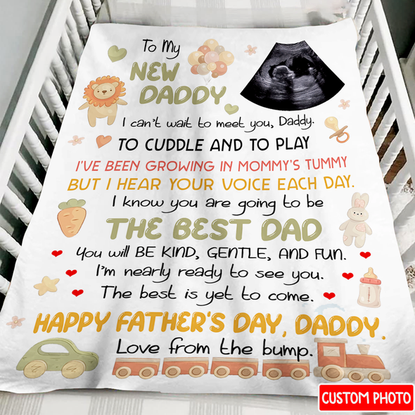 Personalized Gift For Future Daddy I'm Nearly Ready To See You Blanket - NT - NN1807224