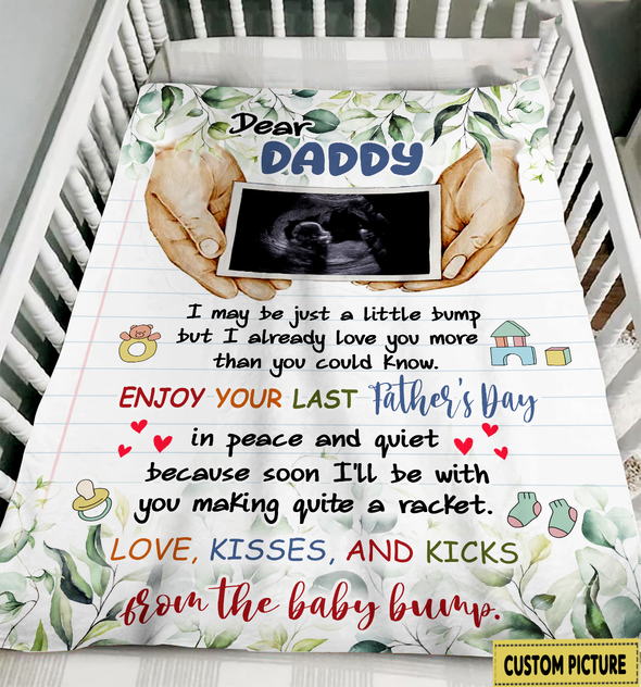 Personalized Gift For Future Daddy I'll Be With You Making Quite A Racket Blanket - NT - NN1405225