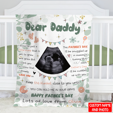 Personalized Gift For Future Daddy Keep This Blanket Close To You Until You Can Hold Me In Your Arms Blanket - NT - NN2104221