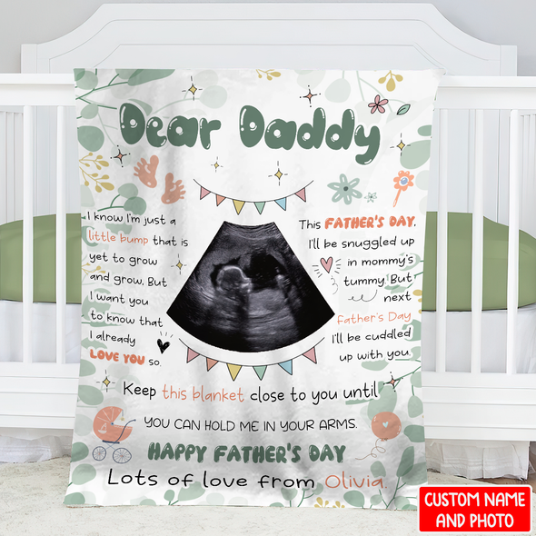 Personalized Gift For Future Daddy Keep This Blanket Close To You Until You Can Hold Me In Your Arms Blanket - NT - NN2104221
