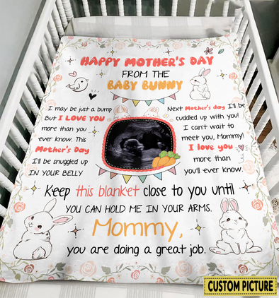 Personalized Gift For Future Mommy Happy Mother's Day From Baby Bunny Blanket - NT - NN2903223