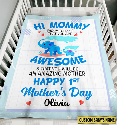 Gift For Future Mommy Happy 1st Mother's Day Blanket - PP - NN0604226